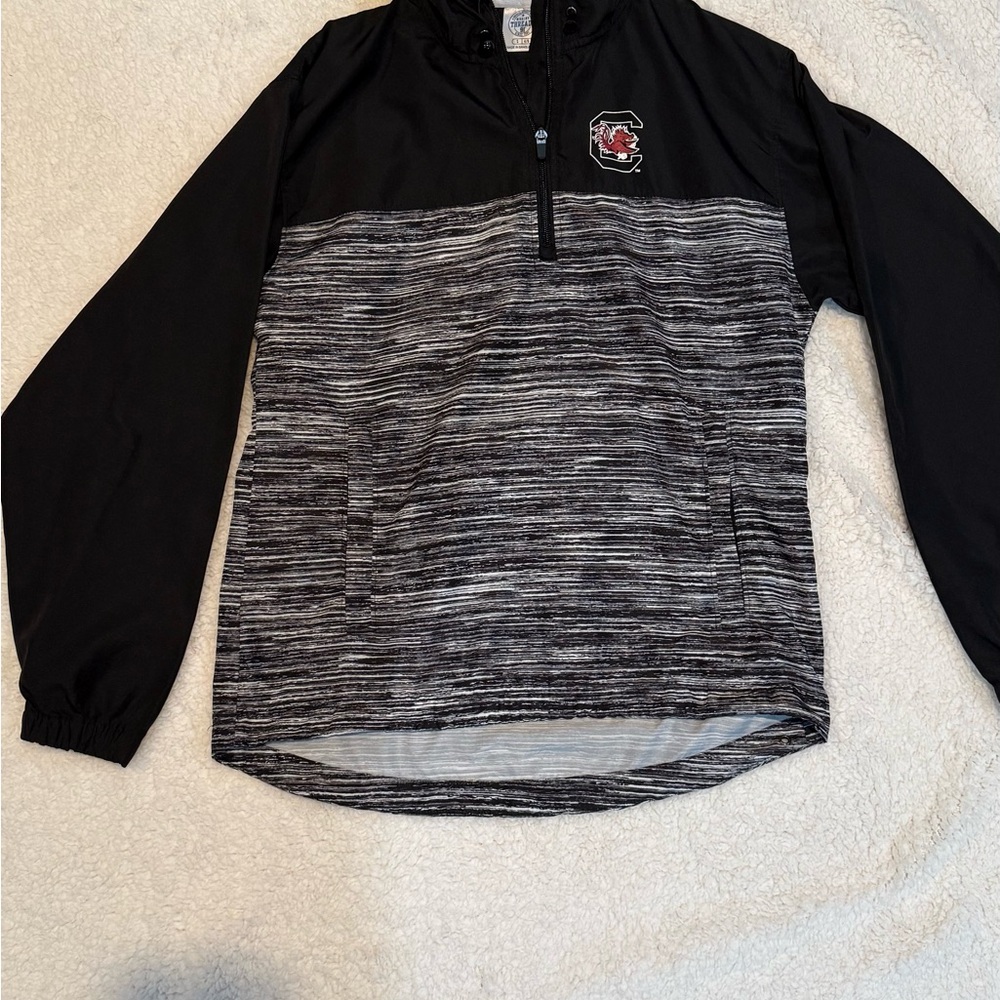 University of South Carolina Black Hooded Quarter Zip Jacket